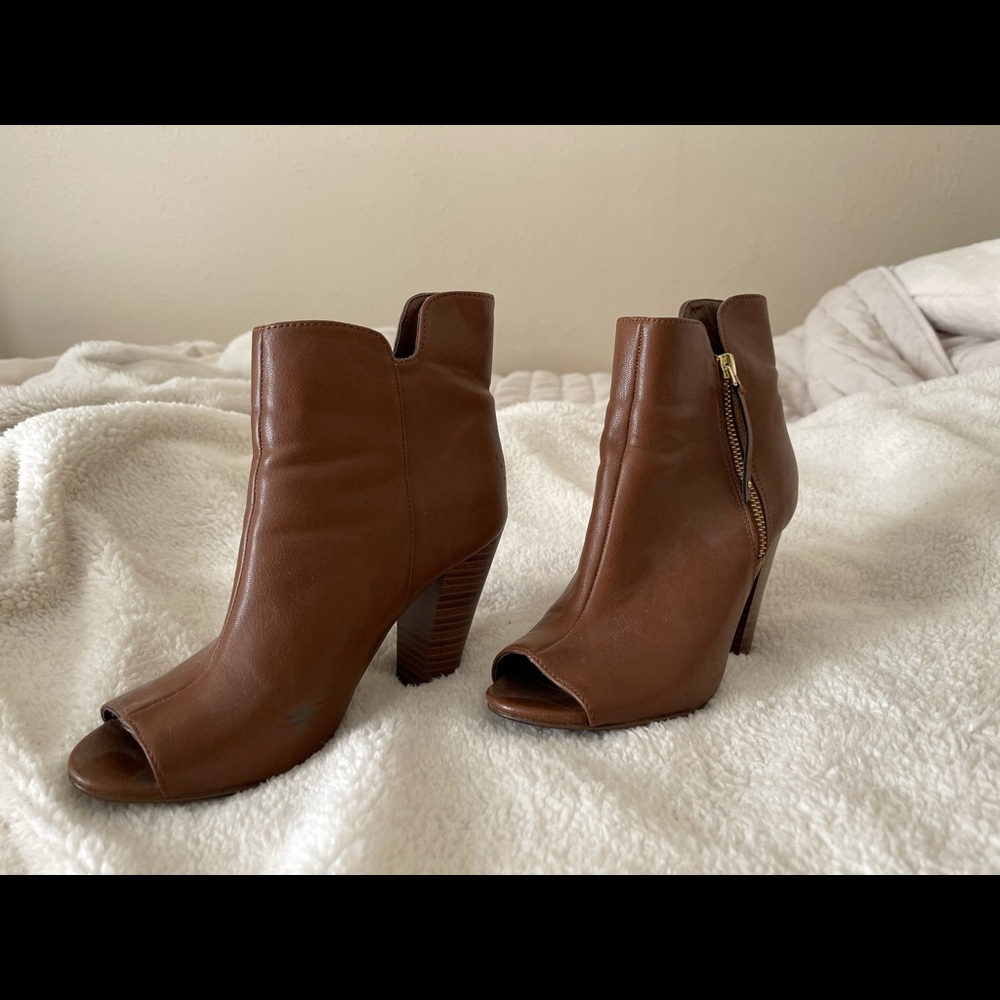 Tan Leather Booties Size 6